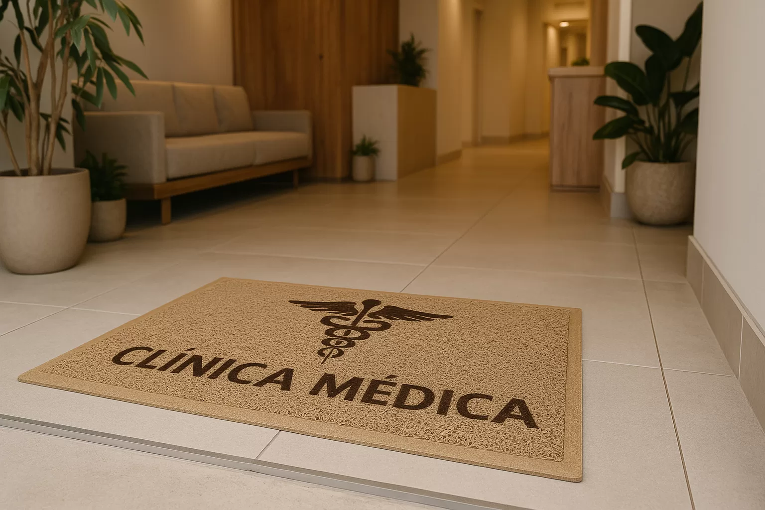 Como tapetes personalizados ajudam a transmitir confiança em clínicas médicas