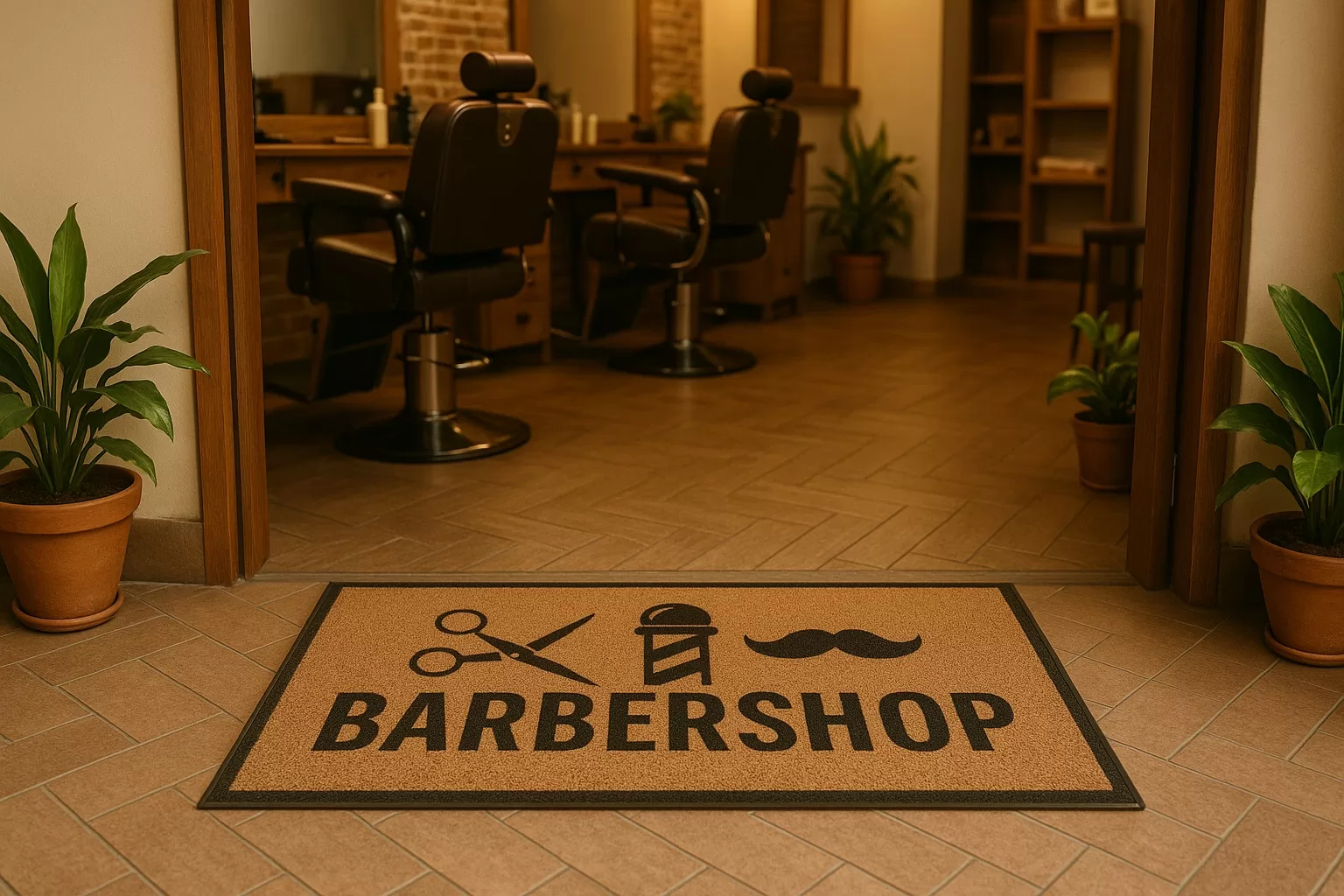 Capacho para barbearia personalidade e estilo logo na entrada