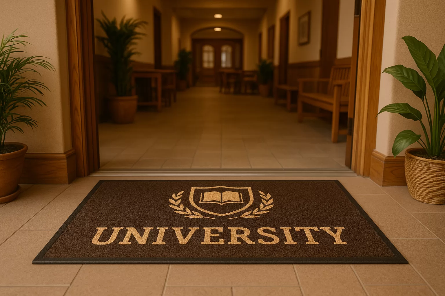Capacho para universidade: organização visual desde a entrada