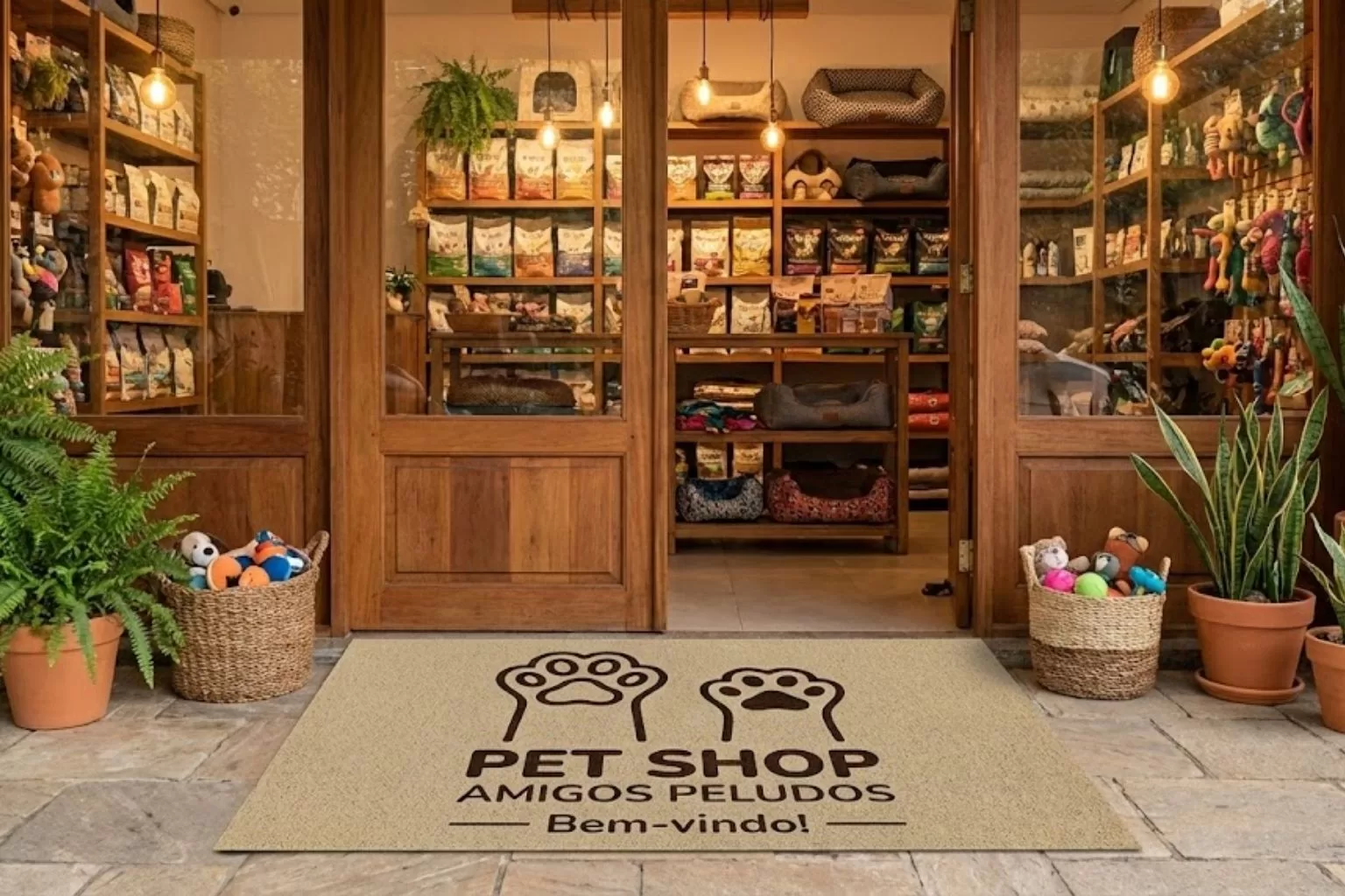 Capacho para pet shop resistência para receber muitos cãezinhos por dia - Studio dos Tapetes